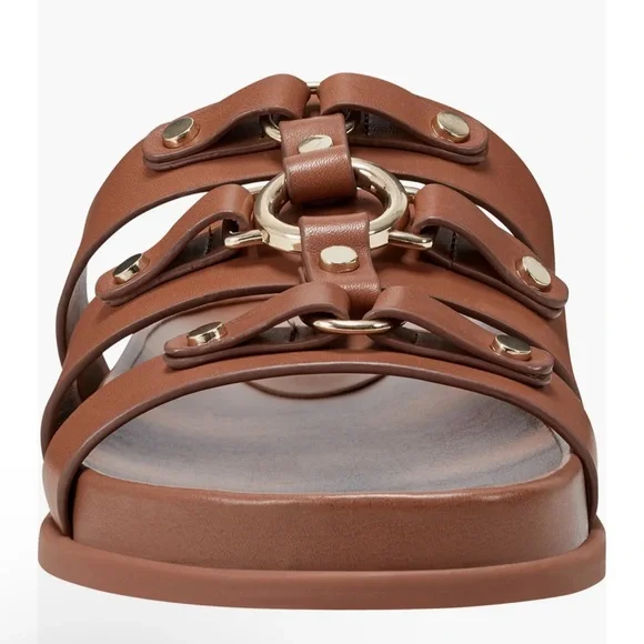 NWOB Marc Fisher Verity Slip-On Casual Sandal in Natural Leather - Size 7.5 - Picture 6 of 10